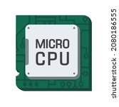 vector science icon micro chip... | Shutterstock . vector #2080186555