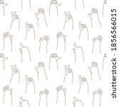 doodle hands seamless pattern.... | Shutterstock .eps vector #1856566015