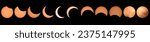 Small photo of a sequence of photographs from the october 14, 2023, solar annular eclipse as seen from broomfield, colorado