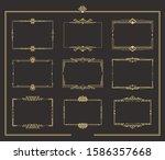 set of art deco vintage golden... | Shutterstock .eps vector #1586357668