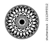 maori circle tattoo shape ... | Shutterstock .eps vector #2112495512