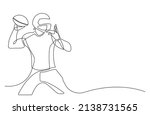 continuous line american... | Shutterstock .eps vector #2138731565