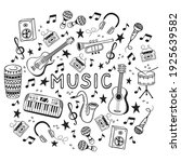 set of hand drawn musical... | Shutterstock .eps vector #1925639582