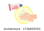  washing hands to prevent... | Shutterstock .eps vector #1736835452