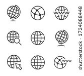 set of  world globe  related... | Shutterstock .eps vector #1724088448