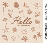 beach set. summer. banner with... | Shutterstock .eps vector #1687271752
