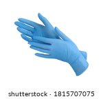Medical nitrile gloves.two blue ...