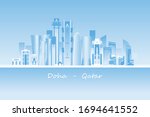 doha city skyscrapers and... | Shutterstock .eps vector #1694641552