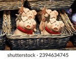 Lucky piggy. A popular lucky charm in Germany and Austria, that brings luck for the New Year. Glücksschwein (“good luck pig”) 
