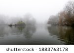 A Foggy Lake With Birds And...