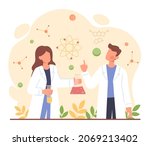science research concept. young ... | Shutterstock .eps vector #2069213402