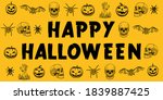 halloween yellow poster banner... | Shutterstock .eps vector #1839887425