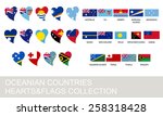 oceania countries set  hearts... | Shutterstock .eps vector #258318428