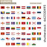 postage stamp with europe flags.... | Shutterstock .eps vector #662530495
