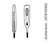set of doodle thermometers ... | Shutterstock .eps vector #1878735562