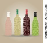 set of typographic wine bottles ... | Shutterstock .eps vector #224013088