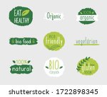 vector eco stickers  organic ... | Shutterstock .eps vector #1722898345