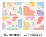 a collection of four abstract... | Shutterstock .eps vector #1744663988