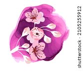 abstraction of blot with sakura ... | Shutterstock .eps vector #2105255912
