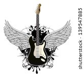 guitar with wings   grunge... | Shutterstock . vector #139547885