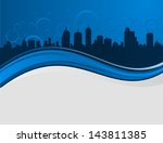 night cityscape wave background | Shutterstock . vector #143811385