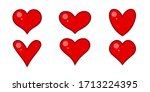 glowing cartoon style heart... | Shutterstock .eps vector #1713224395