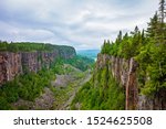 Scenic view overlooking Ouimet Canyon in Ontario, Canada