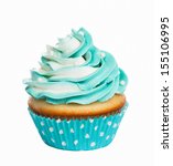 Teal Birthday Cupcake With...