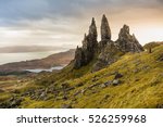 The Old Man of Storr and other rock pinnacles below The Storr, This is properly the most famous walk on the Island , Isle of Skye, Scotland