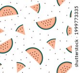 watermelon seamless pattern. ... | Shutterstock .eps vector #1999773335