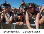 Small photo of Manchester, Tennessee USA - 06-19-2022: Fletcher performs for fans at Bonnaroo music festival