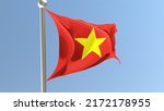 vietnamese flag on flagpole.... | Shutterstock . vector #2172178955