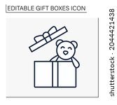 present line icon. gift box... | Shutterstock .eps vector #2044421438