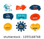 grunge sale badge collection.... | Shutterstock .eps vector #1355168768