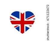 flag of great britain heart... | Shutterstock .eps vector #671122672