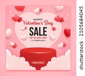 valentine's day promo sale... | Shutterstock .eps vector #2105684045