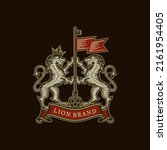 lion heraldry emblem modern... | Shutterstock .eps vector #2161954405