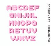 bubble gum font  alphabet ... | Shutterstock .eps vector #1917155102