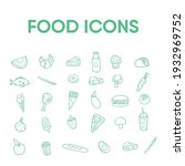 food icons. minimalism vector... | Shutterstock .eps vector #1932969752