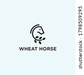 Abstract Horse Logo. Wheat Icon