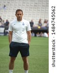 Small photo of Istanbul, Turkey - August 13, 2019: Legend Frank Lampard a manager (head coach) of Chelsea FC on the field in the pre-match training before the UEFA Super Cup.