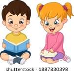 cute little boy and girl... | Shutterstock .eps vector #1887830398