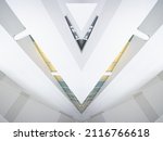 Abstract Background with Symmetrical Shapes of a Modern Building.