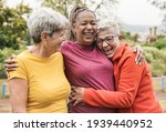 Happy Multiracial Senior Women...