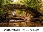 Stone arch bridge in the forest....