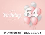 happy 64th birthday balloons... | Shutterstock . vector #1837321735