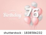 happy 76th birthday balloons... | Shutterstock . vector #1838586232