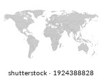world grey map isolated on... | Shutterstock .eps vector #1924388828