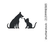 dog and cat silhouette isolated ... | Shutterstock .eps vector #2159998585