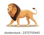 standing lion isolated on a...